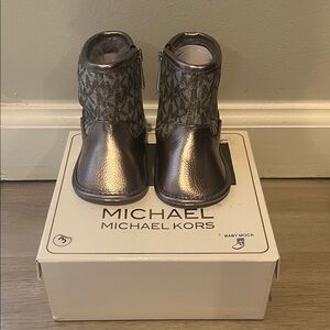 Michael Kors Kids Metallic Silver Boots